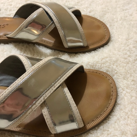 toms silver sandals